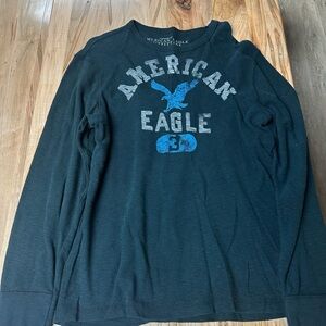 American Eagle Outfitters Blue Long Sleeve Tee